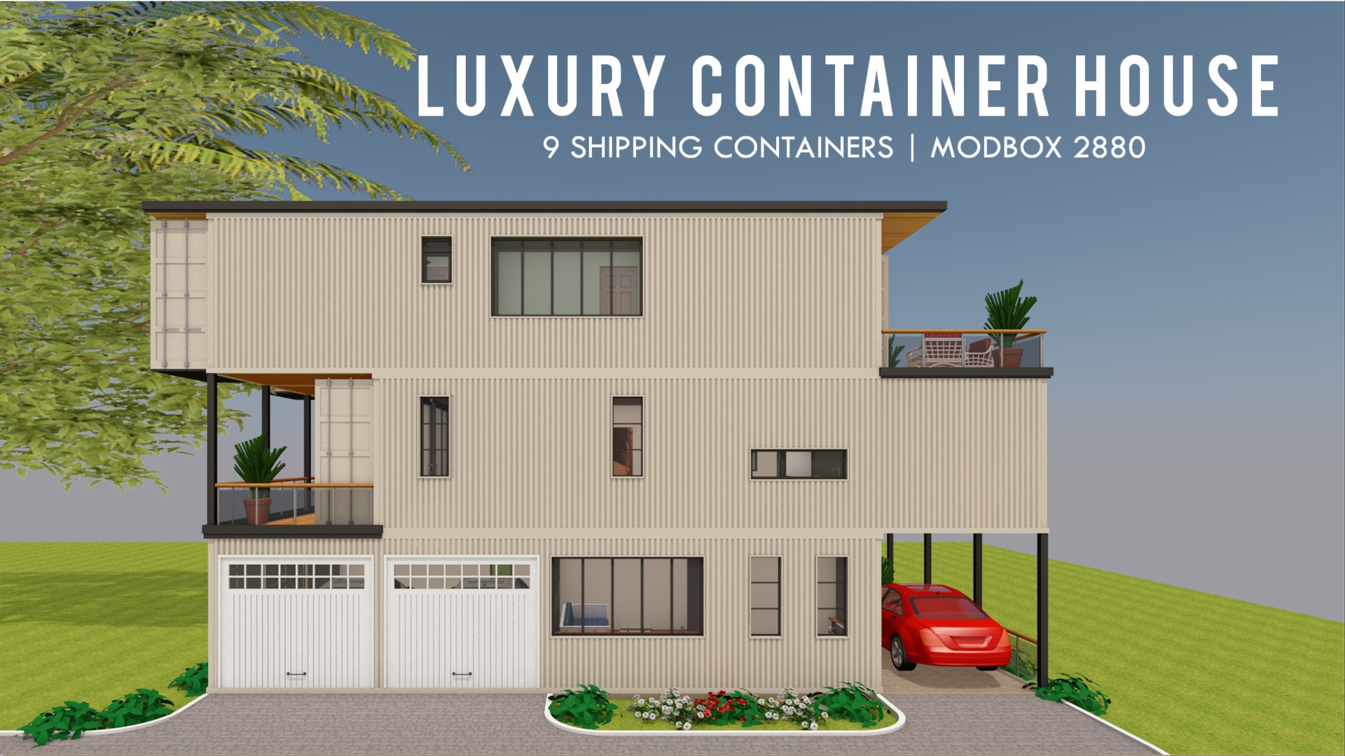 Luxury Shipping Container House Design + Floor Plans | MODBOX 2880