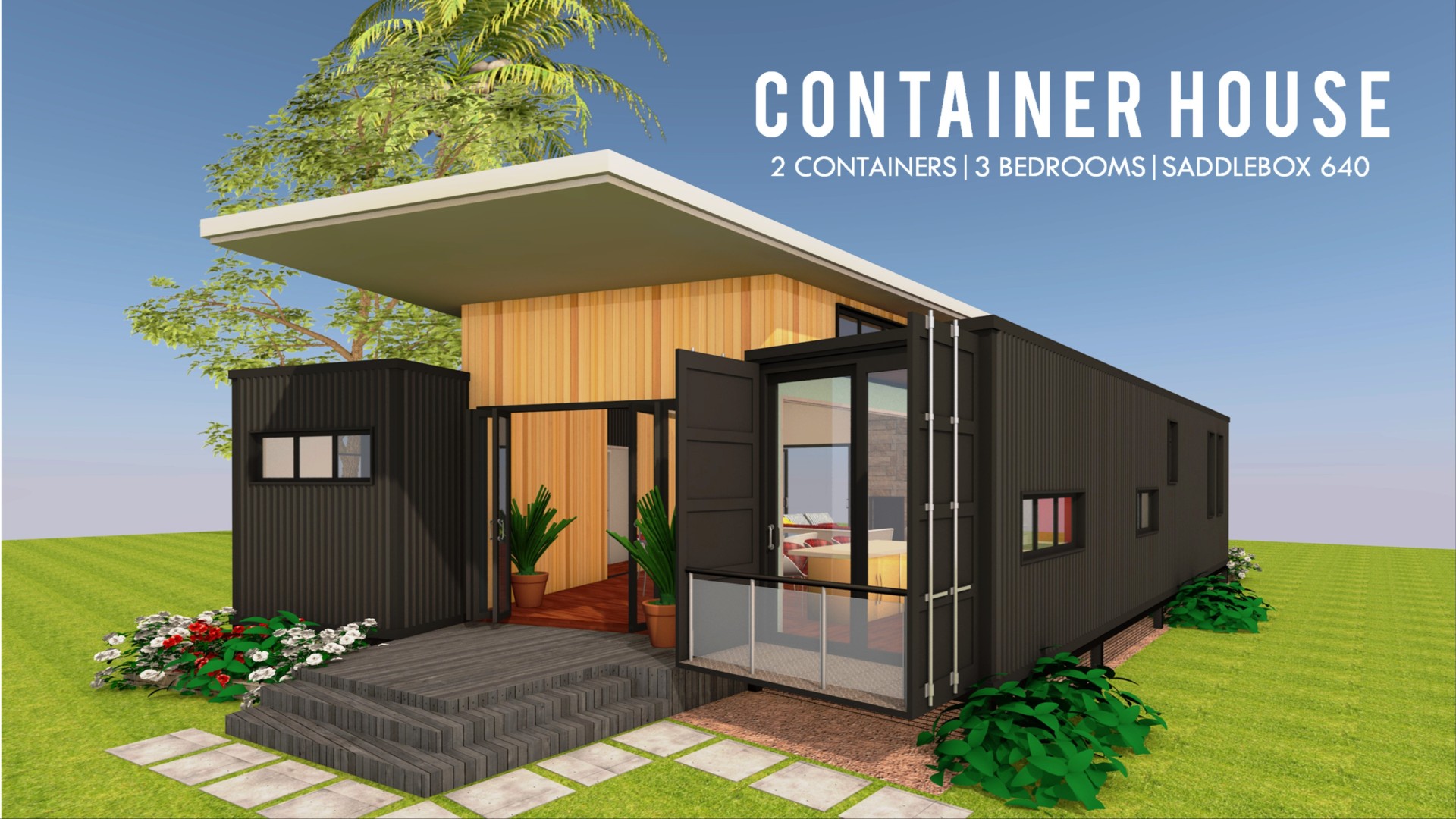 Modern Container House Design + Floor Plans SADDLEBOX 640