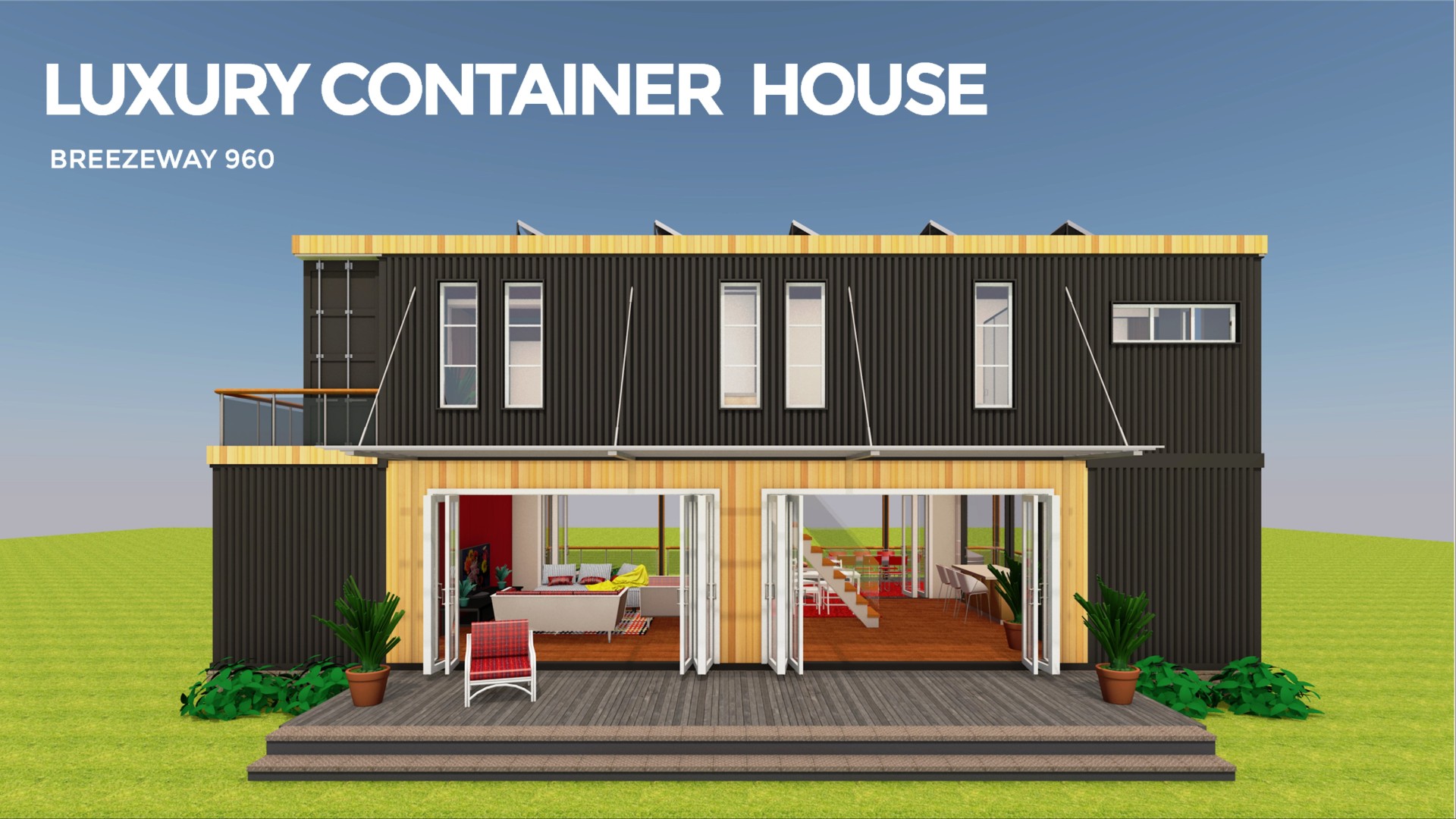 BREEZEWAY 960 Modern Shipping Container Homes Plans